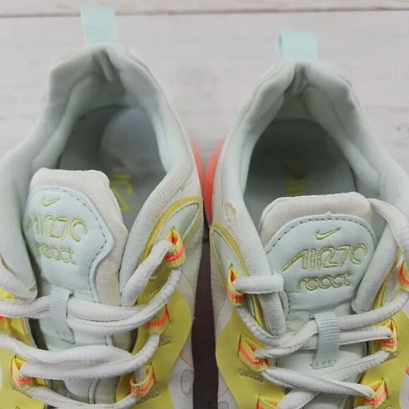 Nike Womens Air Max 270 React CV8818-102 Ivory Running Shoes Sneakers Size 9‎
