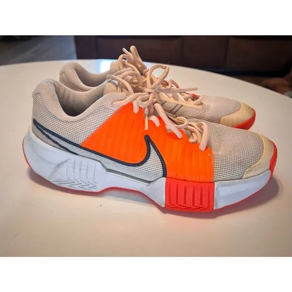 Nike Women's Size 9 Zoom Challenge Pickleball Athletic Shoes Beige Orange Sporty