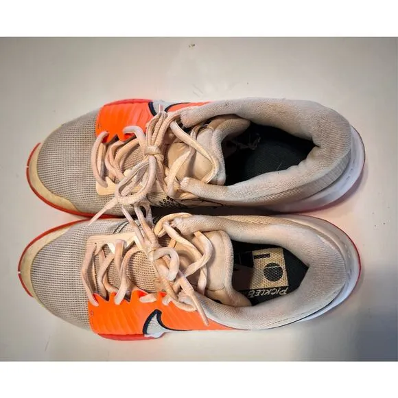Nike Women's Size 9 Zoom Challenge Pickleball Athletic Shoes Beige Orange Sporty