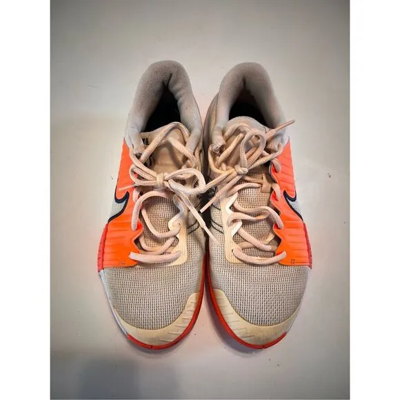Nike Women's Size 9 Zoom Challenge Pickleball Athletic Shoes Beige Orange Sporty