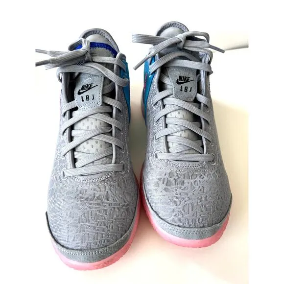 Nike Zoom LeBron Nexxt Gen shoes hightop sneakers wolf grey, pink men's sz  8