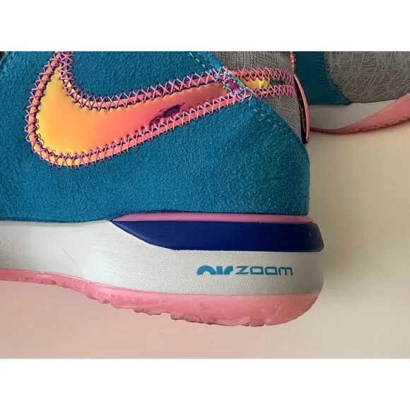 Nike Zoom LeBron Nexxt Gen shoes hightop sneakers wolf grey, pink men's sz  8