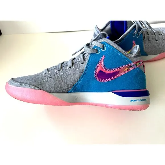 Nike Zoom LeBron Nexxt Gen shoes hightop sneakers wolf grey, pink men's sz  8