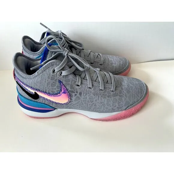 Nike Zoom LeBron Nexxt Gen shoes hightop sneakers wolf grey, pink men's sz  8