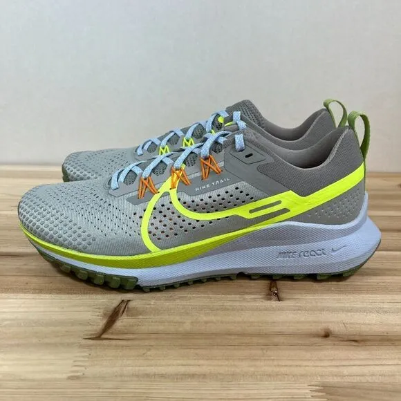 Nike React Pegasus Trail 4 Running hiking shoes Mens 10 Light Iron Ore Volt