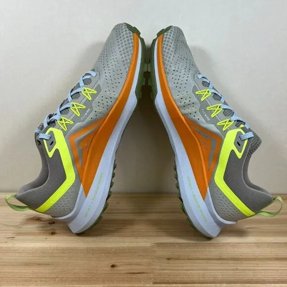 Nike React Pegasus Trail 4 Running hiking shoes Mens 10 Light Iron Ore Volt