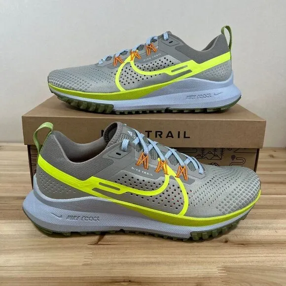 Nike React Pegasus Trail 4 Running hiking shoes Mens 10 Light Iron Ore Volt