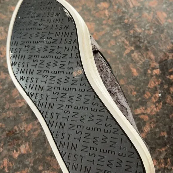 Nine West Black Tone on Tone Shireene Slip on Sneakers Size 5.5 M New
