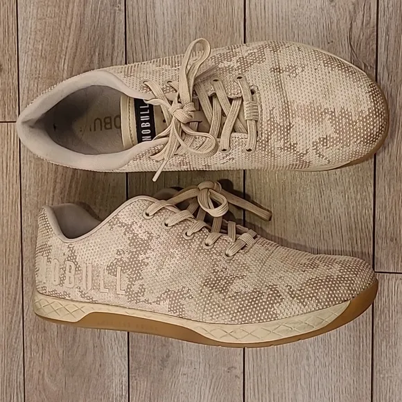 NOBULL Cream Tan Camo Gum Trainer Sz 12.5 Mens‎ Crossfit Work Out Shoes Sneakers