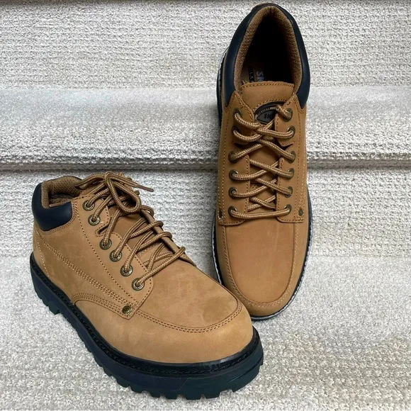 NWB Skechers Men's Size 12 Utility Leather Upper Lug Sole Outdoor Work Boots