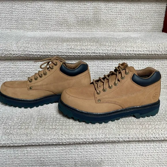 NWB Skechers Men's Size 12 Utility Leather Upper Lug Sole Outdoor Work Boots