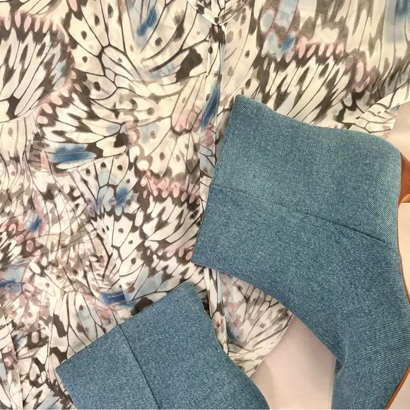NWOB $120 Dolce Vita Dee Blue Fabric Ankle Boots