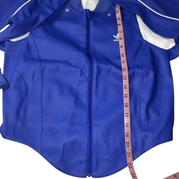 NWT Adidas FAUX LEATHER SST VERSATILE TRACK JACKET, Size