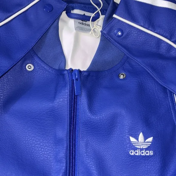 NWT Adidas FAUX LEATHER SST VERSATILE TRACK JACKET, Size