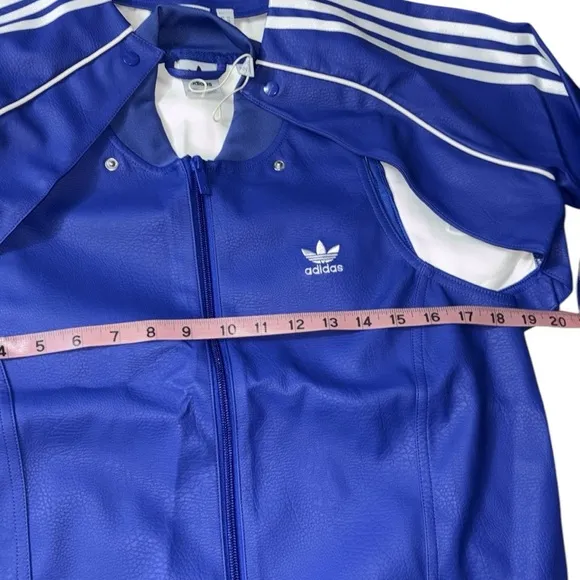 NWT Adidas FAUX LEATHER SST VERSATILE TRACK JACKET, Size