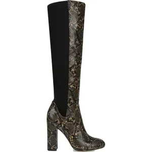 NWT CIRCUS BY SAM EDELMAN Womens Brown Snake Clairmont Round Toe Boots 6.5 M