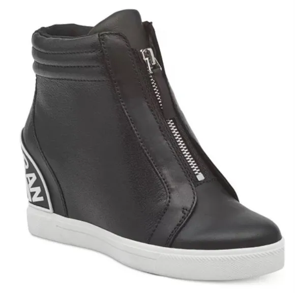 NWT DKNY Connie Leather slip-on Wedge Sneakers