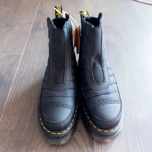 NWT Dr Martens Audrick Quilted Platform Quilted Chelsea Boots, Black Women’s 7