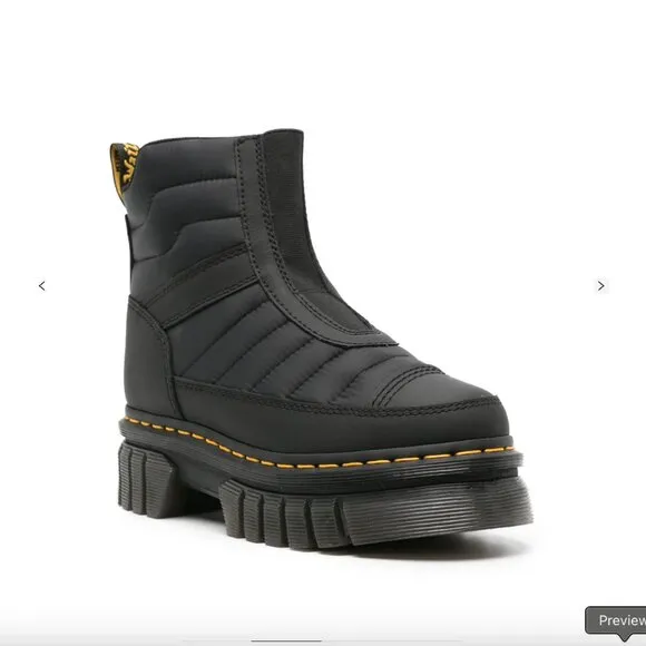 NWT Dr Martens Audrick Quilted Platform Quilted Chelsea Boots, Black Women’s 7