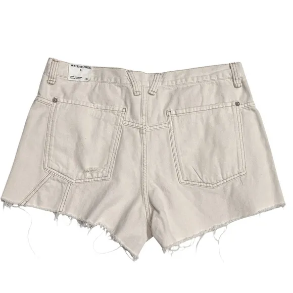 NWT Free People Now Or Never Denim Short in Ecru