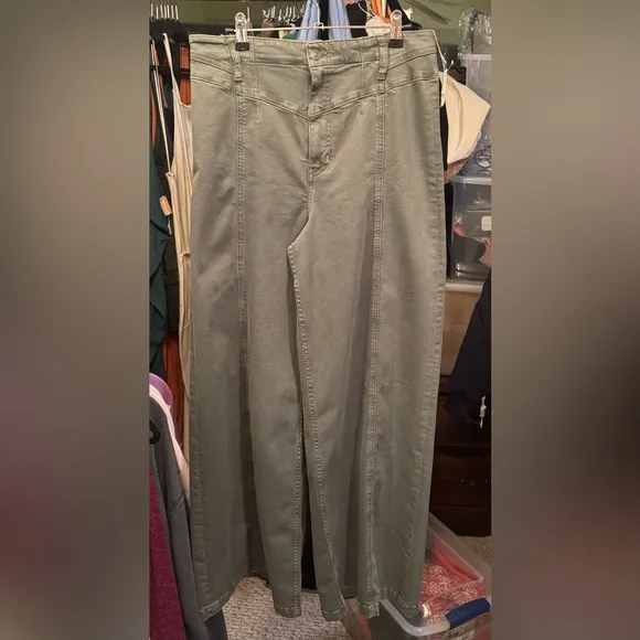 NWT Free People We The Free Libre Wide-Leg Jeans - thyme green - 31