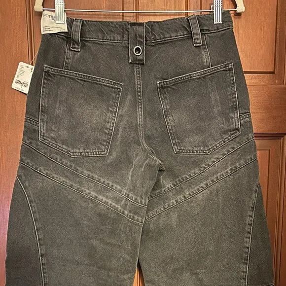 NWT Free People We the Free Unknown Reasons Mid Rise Moto Straight Jeans size 27