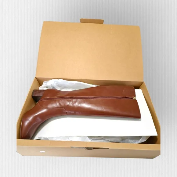 NWT J. Crew Knee High Heeled Boots with Block Heel and Rounded Toe Women Size 10
