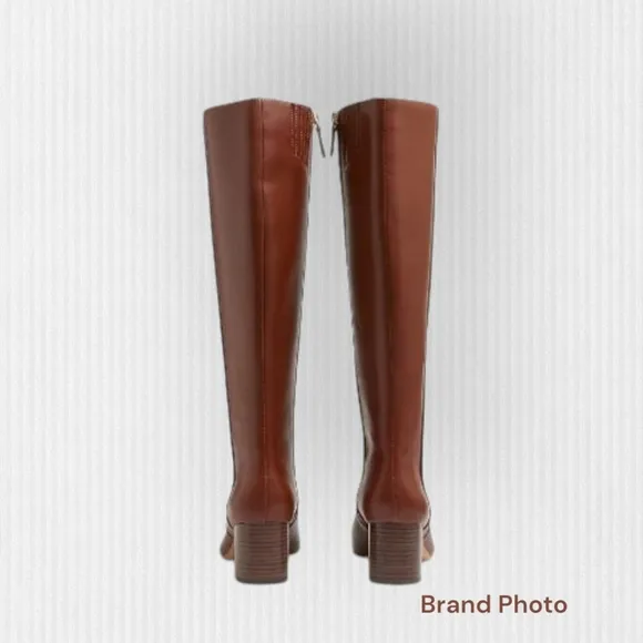 NWT J. Crew Knee High Heeled Boots with Block Heel and Rounded Toe Women Size 10