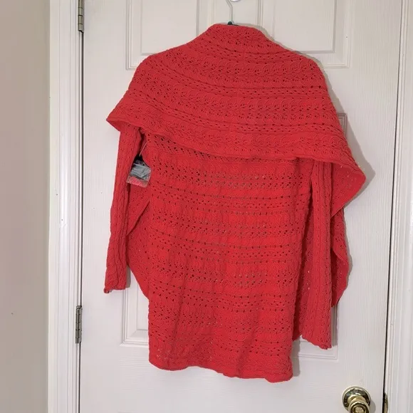 NWT Orange Shrug Style Crochet Cardigan Size Large