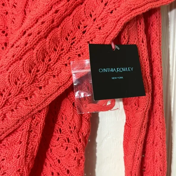 NWT Orange Shrug Style Crochet Cardigan Size Large