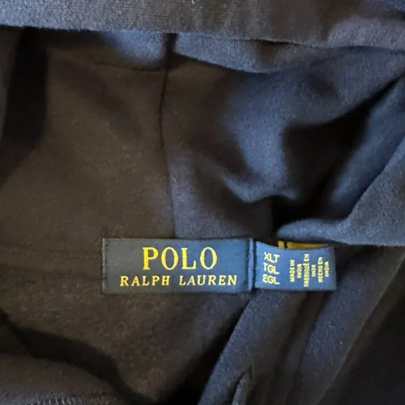 NWT Polo Ralph Lauren Mens Navy Blue Hoodie Patchwork Pony Logo Size XLT