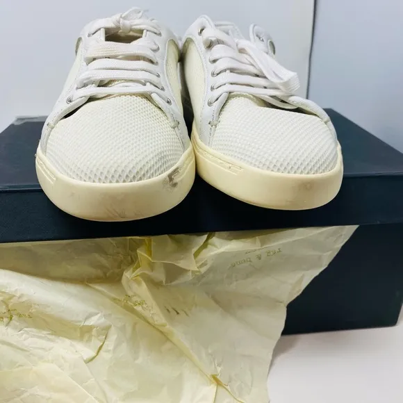 NWT rag &amp; bone Sneakers Kent Lace Up White Mesh Size 35