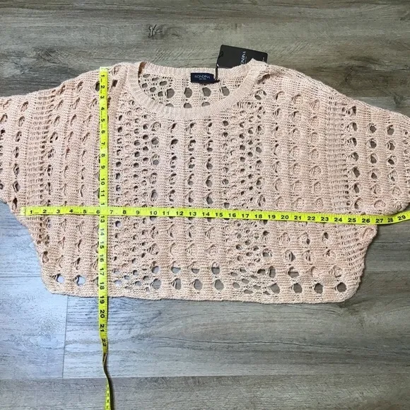 Nwt Rondina Sweater Pointelle Blush Pull Over Blush Peach Size XS