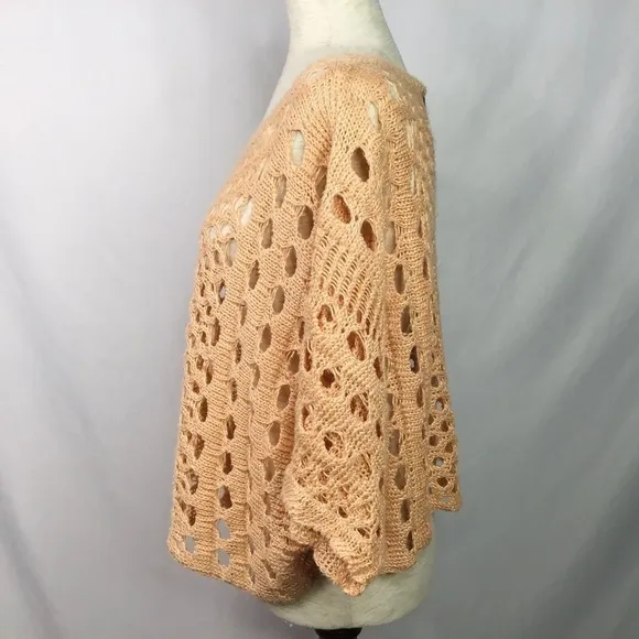 Nwt Rondina Sweater Pointelle Blush Pull Over Blush Peach Size XS