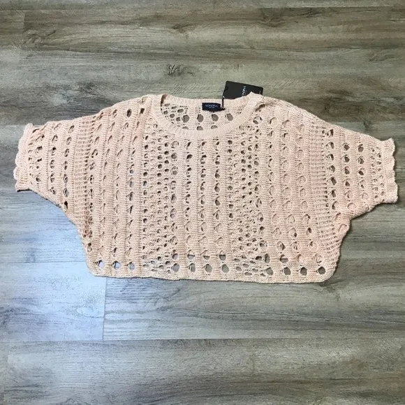 Nwt Rondina Sweater Pointelle Blush Pull Over Blush Peach Size XS
