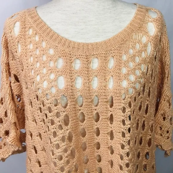 Nwt Rondina Sweater Pointelle Blush Pull Over Blush Peach Size XS