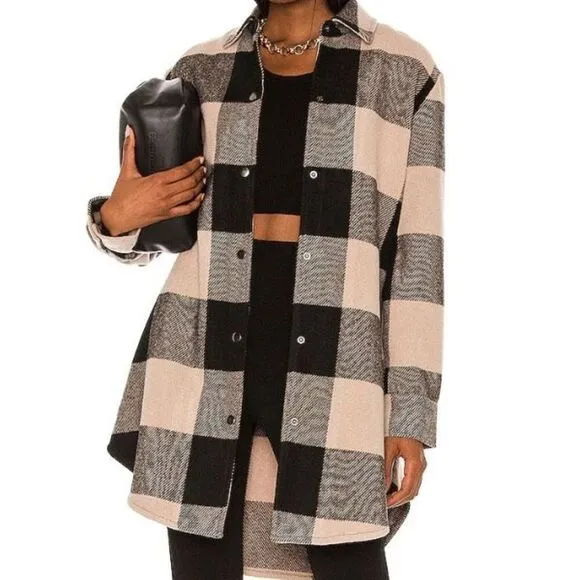 NWT Steve Madden Eldridge Coat in Light Taupe Longline Shacket