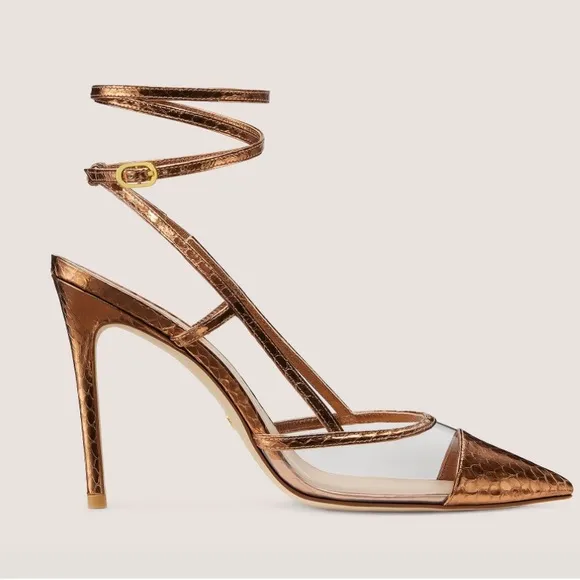 NWT Stuart Weitzman Bronze Heeled Sandals