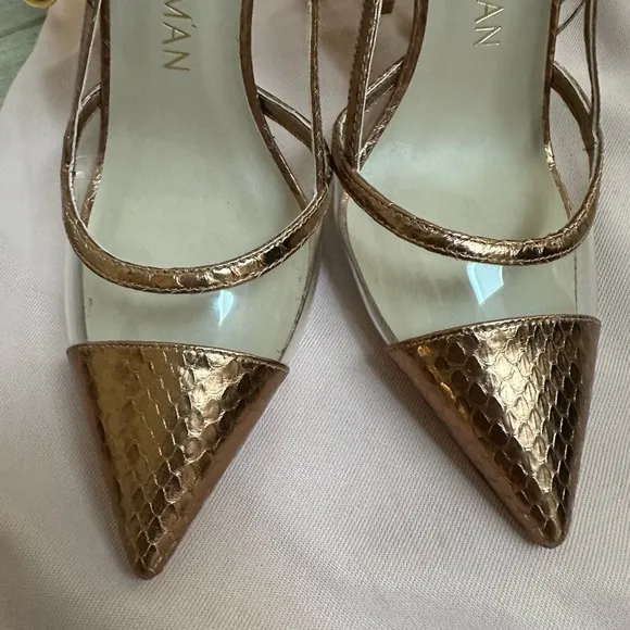 NWT Stuart Weitzman Bronze Heeled Sandals