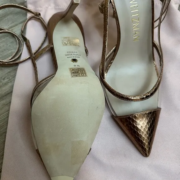 NWT Stuart Weitzman Bronze Heeled Sandals