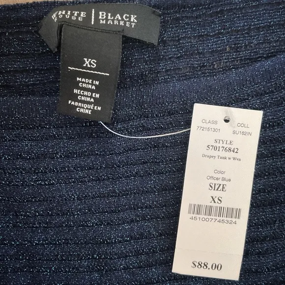 NWT WHBM Asymmetric drape sleeve Shimmer Sweater
