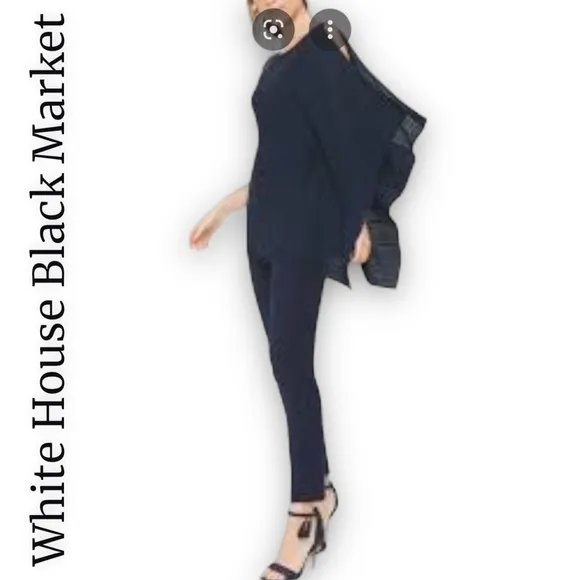 NWT WHBM Asymmetric drape sleeve Shimmer Sweater