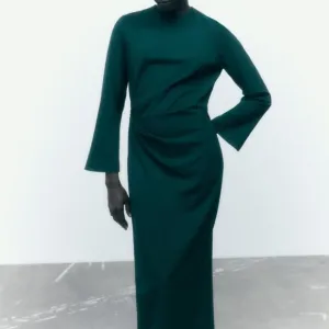 NWT ZARA SIDE RUCHED TUBULAR MIDI DRESS/ZARA FORMAL WORK DRESS