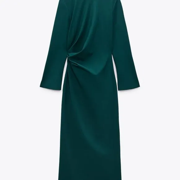 NWT ZARA SIDE RUCHED TUBULAR MIDI DRESS/ZARA FORMAL WORK DRESS