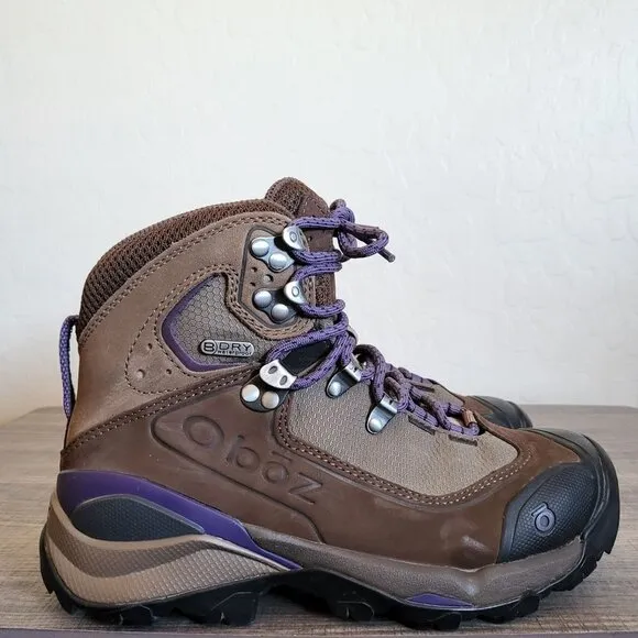 Oboz Wind River III BDry Hiking Boots Waterproof Nubuck Brown Size Women's 6.5