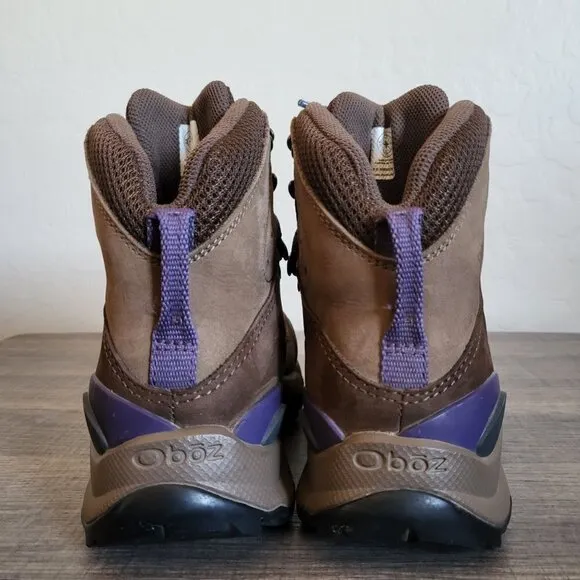 Oboz Wind River III BDry Hiking Boots Waterproof Nubuck Brown Size Women's 6.5