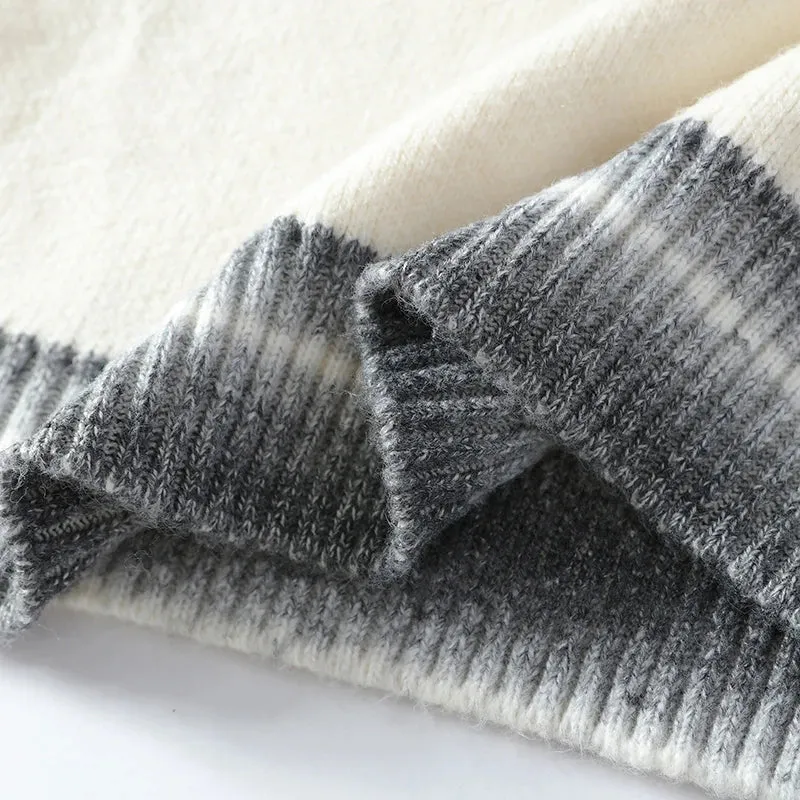 Obsidian Phoenix Luxury Wool Christmas Sweater - High-End Thick Warm Korean Harajuku Men’s Jumper