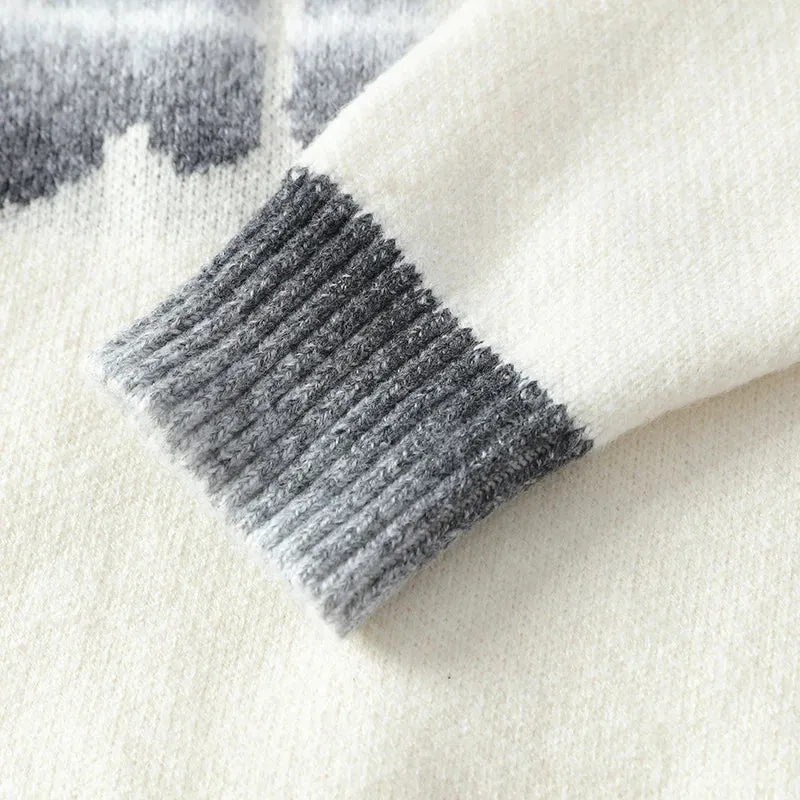 Obsidian Phoenix Luxury Wool Christmas Sweater - High-End Thick Warm Korean Harajuku Men’s Jumper