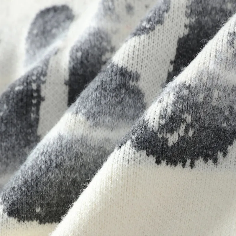 Obsidian Phoenix Luxury Wool Christmas Sweater - High-End Thick Warm Korean Harajuku Men’s Jumper