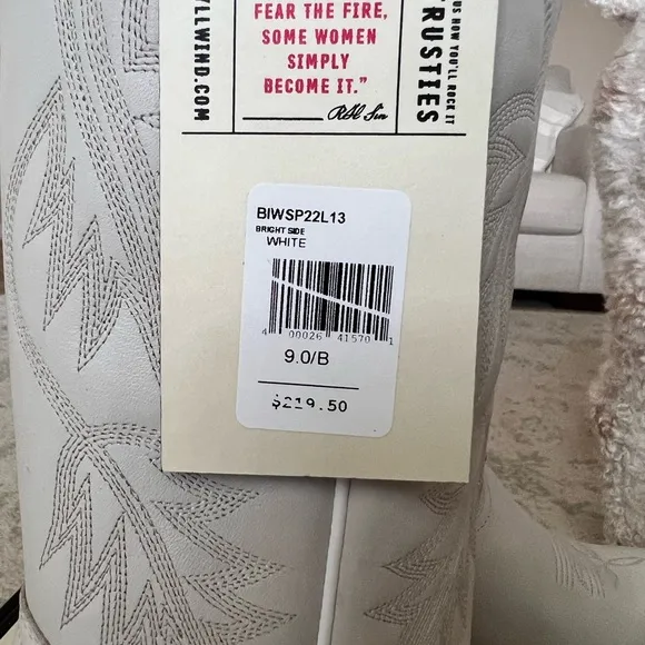 Off White Cowboy Boots. Brand new from the box. Never worn. See pictures.